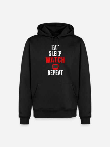 Eat sleep tv repeat Dark - Men’s Premium Organic Hoodie - black