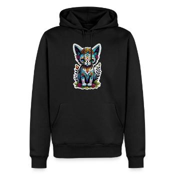 Cat Mexico - Dia de los Muertos - Men’s Premium Organic Hoodie - black - Front - Nico (187cm)