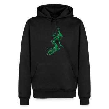 Schöne weibliche Malkunst Zebra bunte Frau - Männer Premium Bio Hoodie - Schwarz - Vorne - Nico (187cm)