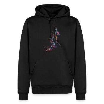 Schöne weibliche Malkunst Zebra bunte Frau - Männer Premium Bio Hoodie - Schwarz - Vorne - Nico (187cm)