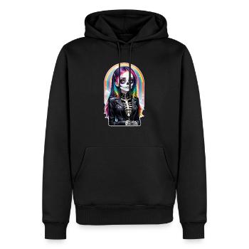 Halloween - Rock & Regenbogen - Männer Premium Bio Hoodie - Schwarz - Vorne - Nico (187cm)