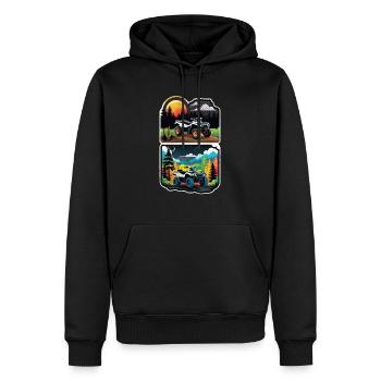 quad et tout terrain - Sweat à capuche Premium bio Homme - noir - Devant - Nico (187cm)