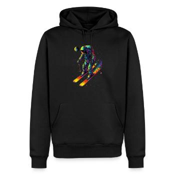 Raumfahrer auf Skiern - Männer Premium Bio Hoodie - Schwarz - Vorne - Nico (187cm)