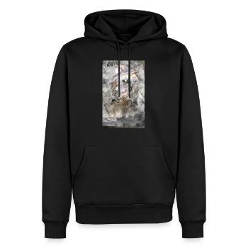 IMG 0806 - Männer Premium Bio Hoodie - Schwarz - Vorne - Nico (187cm)