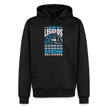 Cryptocurrency AI & Crypto Enthusiast Blockchain - Men’s Premium Organic Hoodie - black - Front - Nico (187cm)