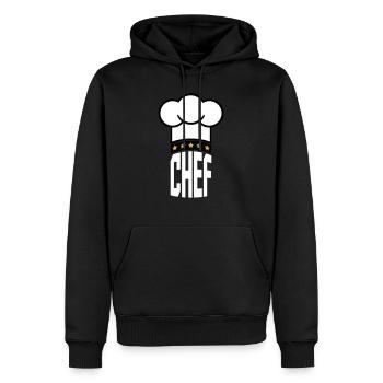 5 Star Chef's Hat Le Chef Kitchen Master - Men’s Premium Organic Hoodie - black - Front - Nico (187cm)