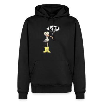 Bon tach mouette drôle dicton drôle drôle - Sweat à capuche Premium bio Homme - noir - Devant - Nico (187cm)
