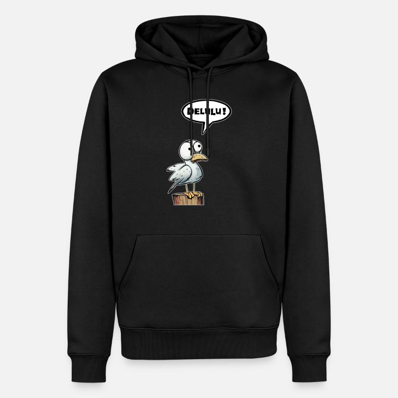 Bulle de mouette Delulu - Sweat à capuche Premium bio Homme - noir