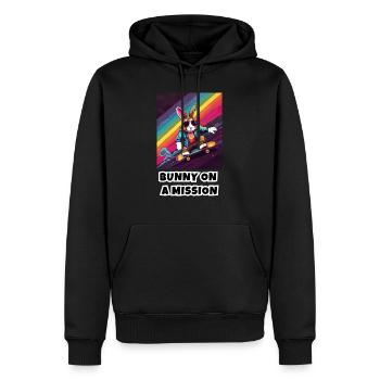 Bunny on a Mission - Men’s Premium Organic Hoodie - black - Front - Nico (187cm)