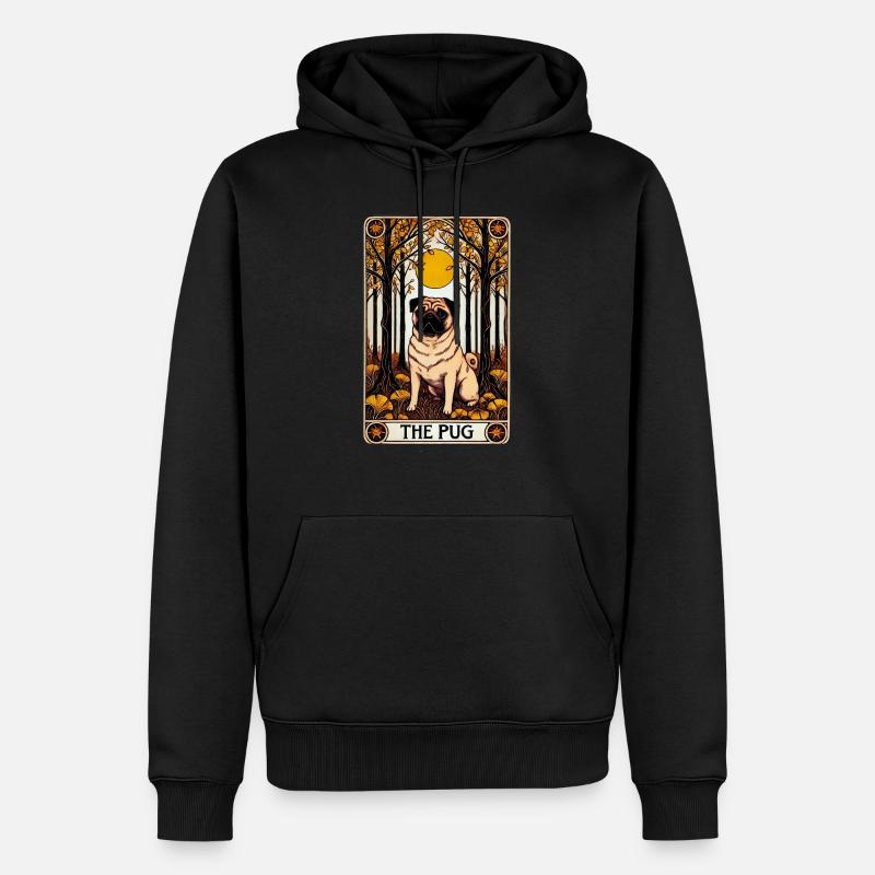 Der Mops - Männer Premium Bio Hoodie - Schwarz