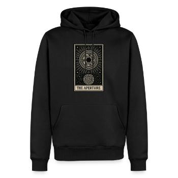 Carte de tarot de photographie – L’ouverture - Sweat à capuche Premium bio Homme - noir - Devant - Nico (187cm)
