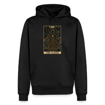 Couture de la carte de tarot – La cape - Sweat à capuche Premium bio Homme - noir - Devant - Nico (187cm)