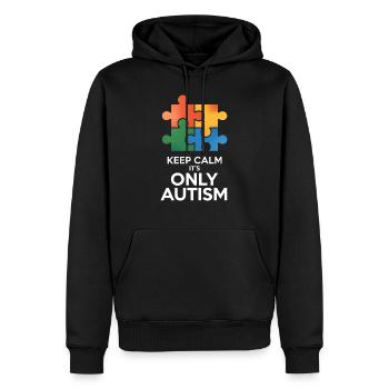 Autisme - Sweat à capuche Premium bio Homme - noir - Devant - Nico (187cm)