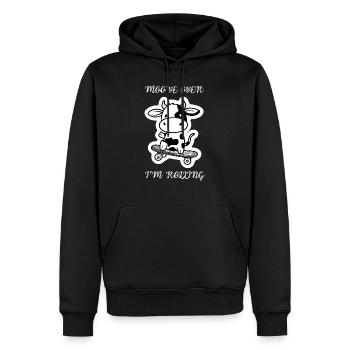 Muhen Über Schlittschuhkuh - Männer Premium Bio Hoodie - Schwarz - Vorne - Nico (187cm)