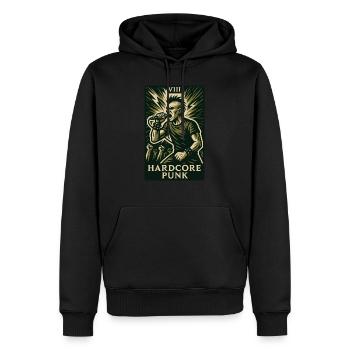Punk hardcore (Carte VIII) - Sweat à capuche Premium bio Homme - noir - Devant - Nico (187cm)
