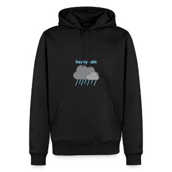 fortes pluies - Sweat à capuche Premium bio Homme - noir - Devant - Nico (187cm)