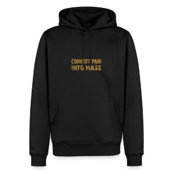 Transformez la douleur en masse. Conception de musculation - Sweat à capuche Premium bio Homme - noir - Devant - Nico (187cm)
