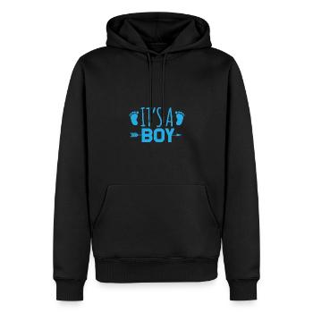 It´s a boy - Männer Premium Bio Hoodie - Schwarz - Vorne - Nico (187cm)