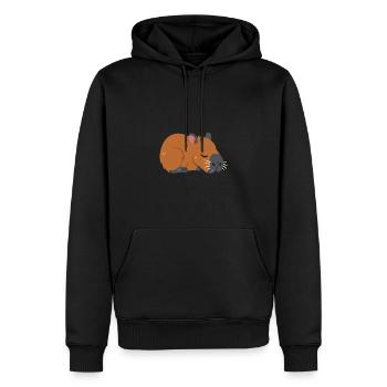 Capybara dort - Sweat à capuche Premium bio Homme - noir - Devant - Nico (187cm)