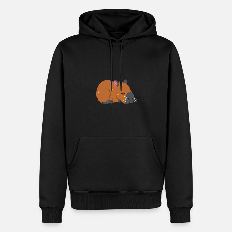 Capybara dort - Sweat à capuche Premium bio Homme - noir