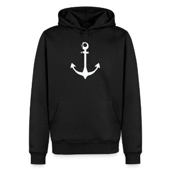 Ancre, port, voile, Hambourg, pêche, maritime - Sweat à capuche Premium bio Homme - noir - Devant - Nico (187cm)