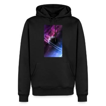 erhaltene Galaxie - Männer Premium Bio Hoodie - Schwarz - Vorne - Nico (187cm)