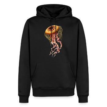 qualle jellyfish fisch fish animal tier ocean meer - Männer Premium Bio Hoodie - Schwarz - Vorne - Nico (187cm)
