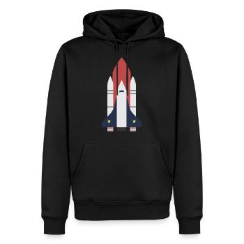 Rakete Weltraum Geschenk Idee - Männer Premium Bio Hoodie - Schwarz - Vorne - Nico (187cm)