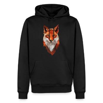 RENARD - MINIMALISTE - Sweat à capuche Premium bio Homme - noir - Devant - Nico (187cm)