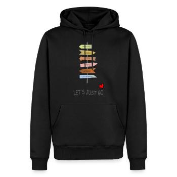 Allons-y. - Sweat à capuche Premium bio Homme - noir - Devant - Nico (187cm)