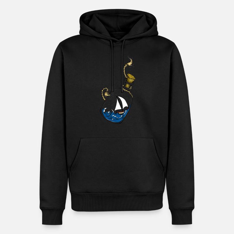 bouteille à la mer - Sweat à capuche Premium bio Homme - noir