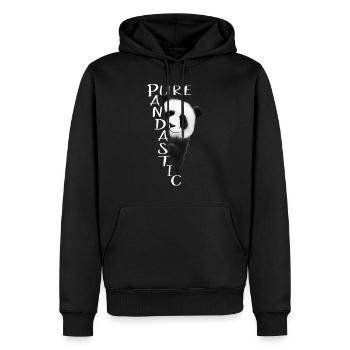 Panda Pure Pandastic Fantastique panda cool - Sweat à capuche Premium bio Homme - noir - Devant - Nico (187cm)