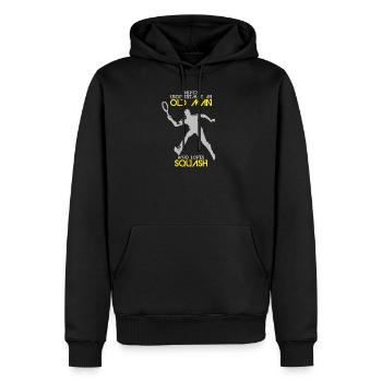 Squash Ball Sport Setback Game Gift - Men’s Premium Organic Hoodie - black - Front - Nico (187cm)