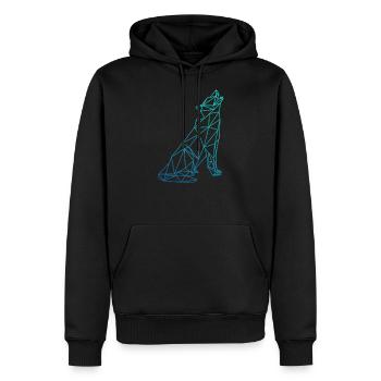 WOLF Abstract polygon geometric gift - Men’s Premium Organic Hoodie - black - Front - Nico (187cm)
