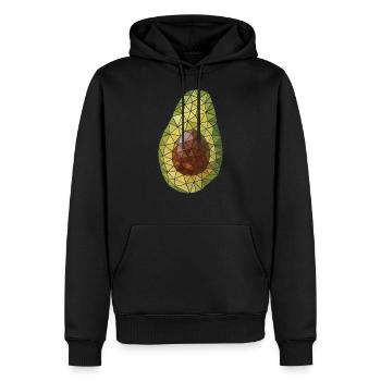 Avocado Low Poly Polygon vector Style - Men’s Premium Organic Hoodie - black - Front - Nico (187cm)
