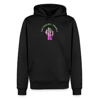 The future is female - Sweat à capuche Premium bio Homme - noir - Devant - Nico (187cm)
