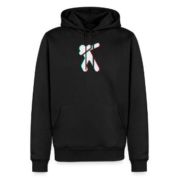 Tik Tok Filter Glitch 3D Dab Stickfigure red blue - Männer Premium Bio Hoodie - Schwarz - Vorne - Nico (187cm)