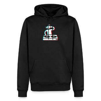 Techno Dj 3d Electro Red Blue tik tok edm weiß - Männer Premium Bio Hoodie - Schwarz - Vorne - Nico (187cm)