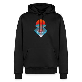 Sonnenuntergang - Männer Premium Bio Hoodie - Schwarz - Vorne - Nico (187cm)