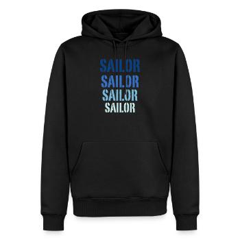 Sailor Sea - Segelboot - Männer Premium Bio Hoodie - Schwarz - Vorne - Nico (187cm)
