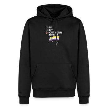 Fille garçon ne vous inquiétez pas à ce sujet fierté non binaire - Sweat à capuche Premium bio Homme - noir - Devant - Nico (187cm)