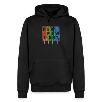 Pew Pew Light + Flashlight Vintage Design -Viral - Men’s Premium Organic Hoodie - black - Front - Nico (187cm)