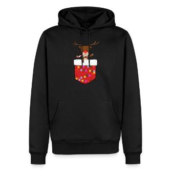 Noël de renne - Sweat à capuche Premium bio Homme - noir - Devant - Nico (187cm)