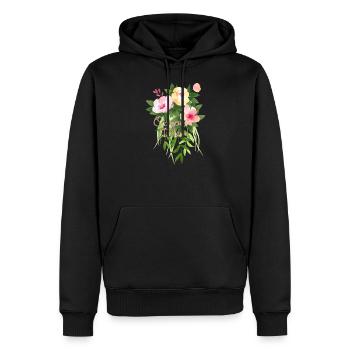 CARPE DIEM Aquarelle Fleur Bouquet 1 - Sweat à capuche Premium bio Homme - noir - Devant - Nico (187cm)