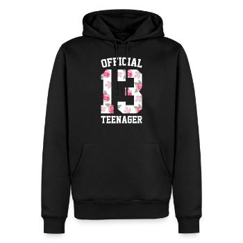 Official 13 adolescent cadeau 13 ans - Sweat à capuche Premium bio Homme - noir - Devant - Nico (187cm)