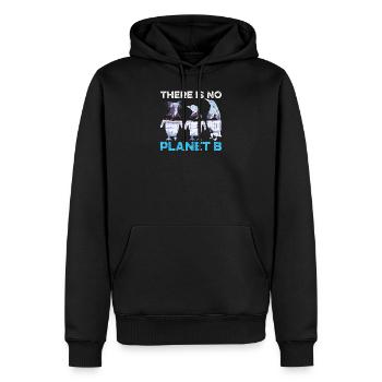 No Planet B - Männer Premium Bio Hoodie - Schwarz - Vorne - Nico (187cm)