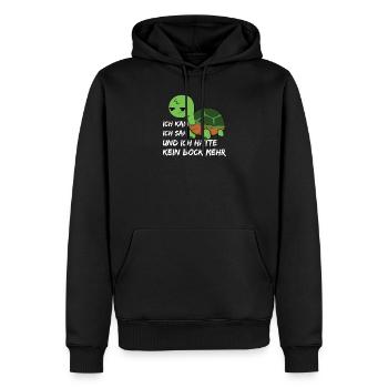 Ich kam, sah und hatte direkt kein Bock mehr - Männer Premium Bio Hoodie - Schwarz - Vorne - Nico (187cm)