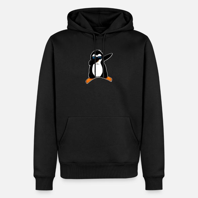Dabbing Pinguin knuffig - Männer Premium Bio Hoodie - Schwarz