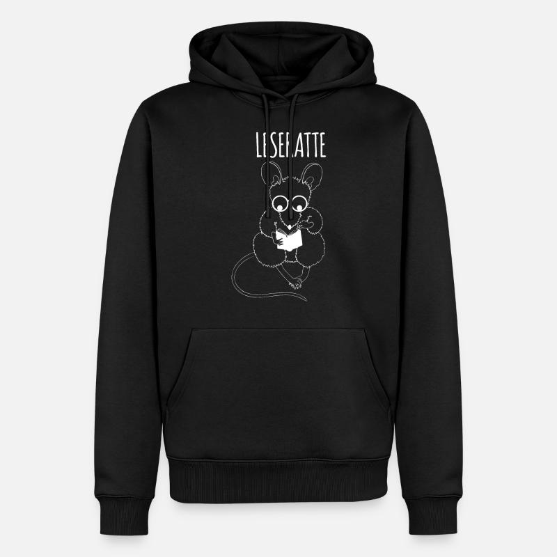 Lesen Leseratte Buch - Männer Premium Bio Hoodie - Schwarz