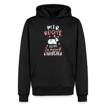 Mir reichts ich geh zu meinen Kaninchen - Männer Premium Bio Hoodie - Schwarz - Vorne - Nico (187cm)